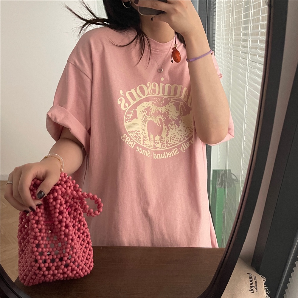 Áo Thun Cotton Dáng Rộng In Họa Tiết Độc Đáo Chất Lượng Cao Thời Trang Cho Nữ