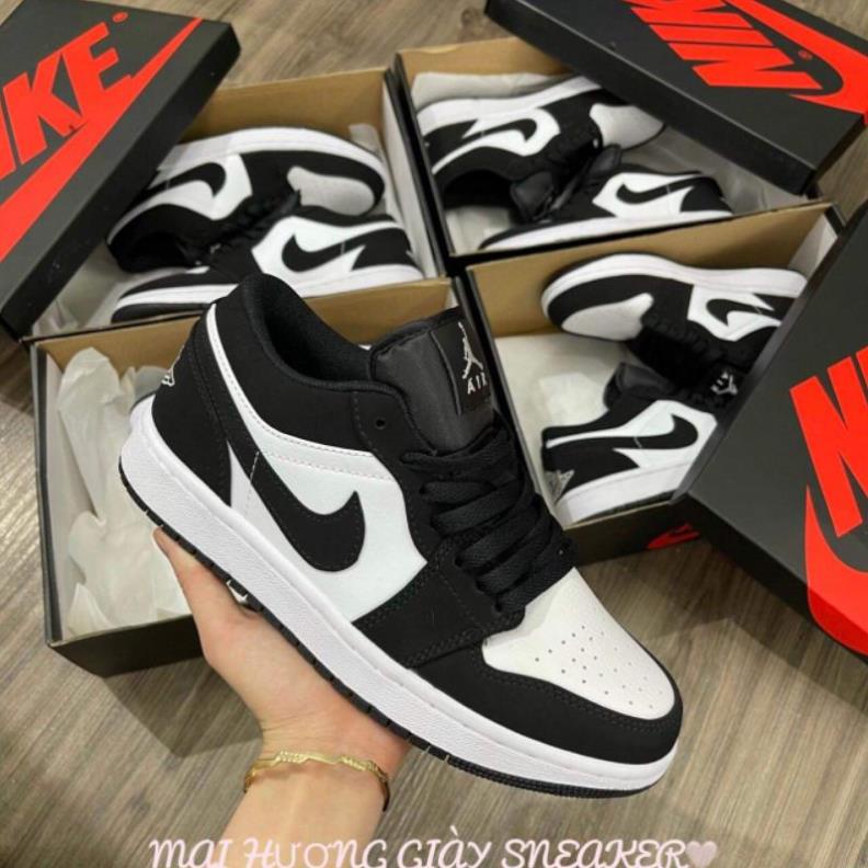 Giày thể thao nam nữ sneaker ❤(Free ship)❤ giày jordan pandan cổ thấp , jd1 đen trắng 11 .Tặng kèm dây giày _MN%