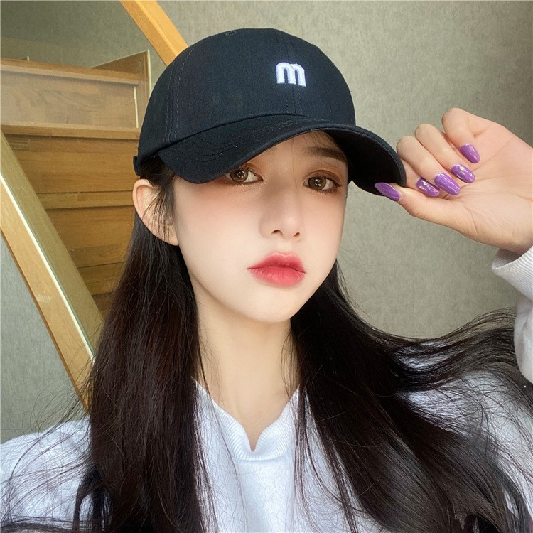 Mũ lưỡi trai , Nón kết thêu chữ M nhiều màu Phong cách Ulzzang form unisex nam nữ M07