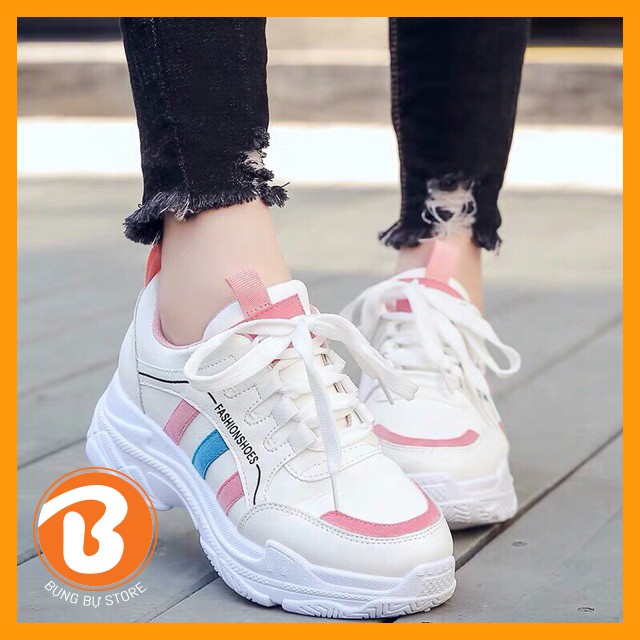 🎁giày thể thao nữ/😍Freeship đơn250k⚡giày sneaker nữ 3 sọc kẻ siêu đẹp, giày ulzzang nữ độn đế hàng nhập Quảng Châu