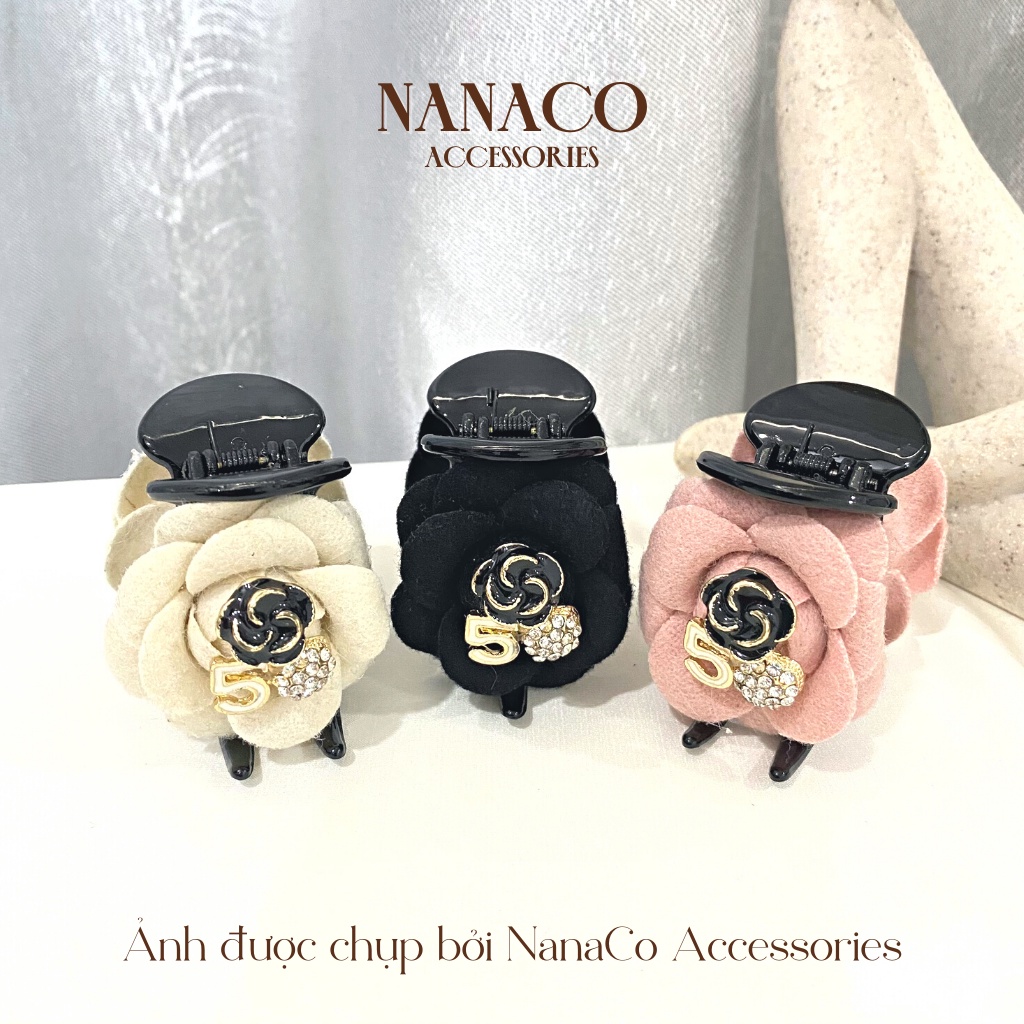 Kẹp gắp càng cua nữ 3 răng Hàn Quốc, cặp tóc hoa trà hot trend thời trang NanaCo