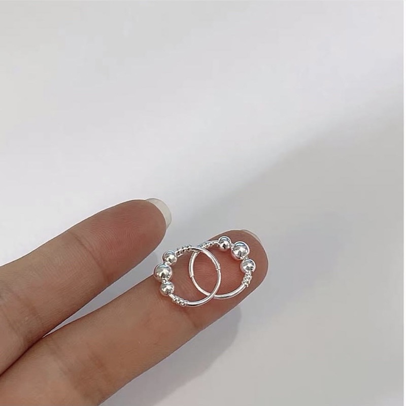 Bông tai bấm bi bạc ta nam nữ trẻ em đều đeo đẹp - Vàng bạc Khải Khải