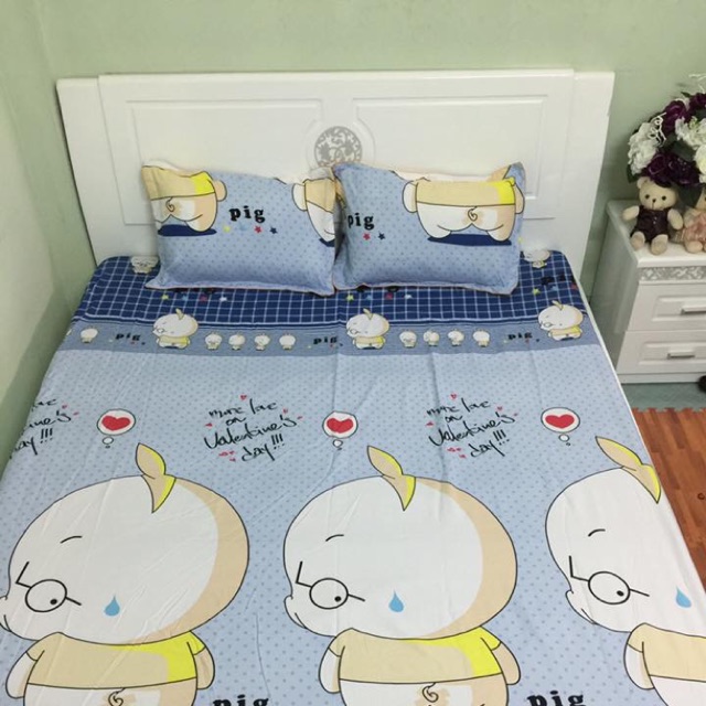 Set Ga chun kèm 2 vỏ gối Cotton POLY