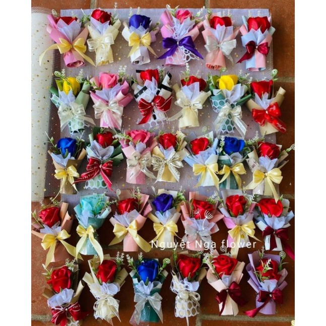 Hoa mini trang trí bánh kem, hộp quà