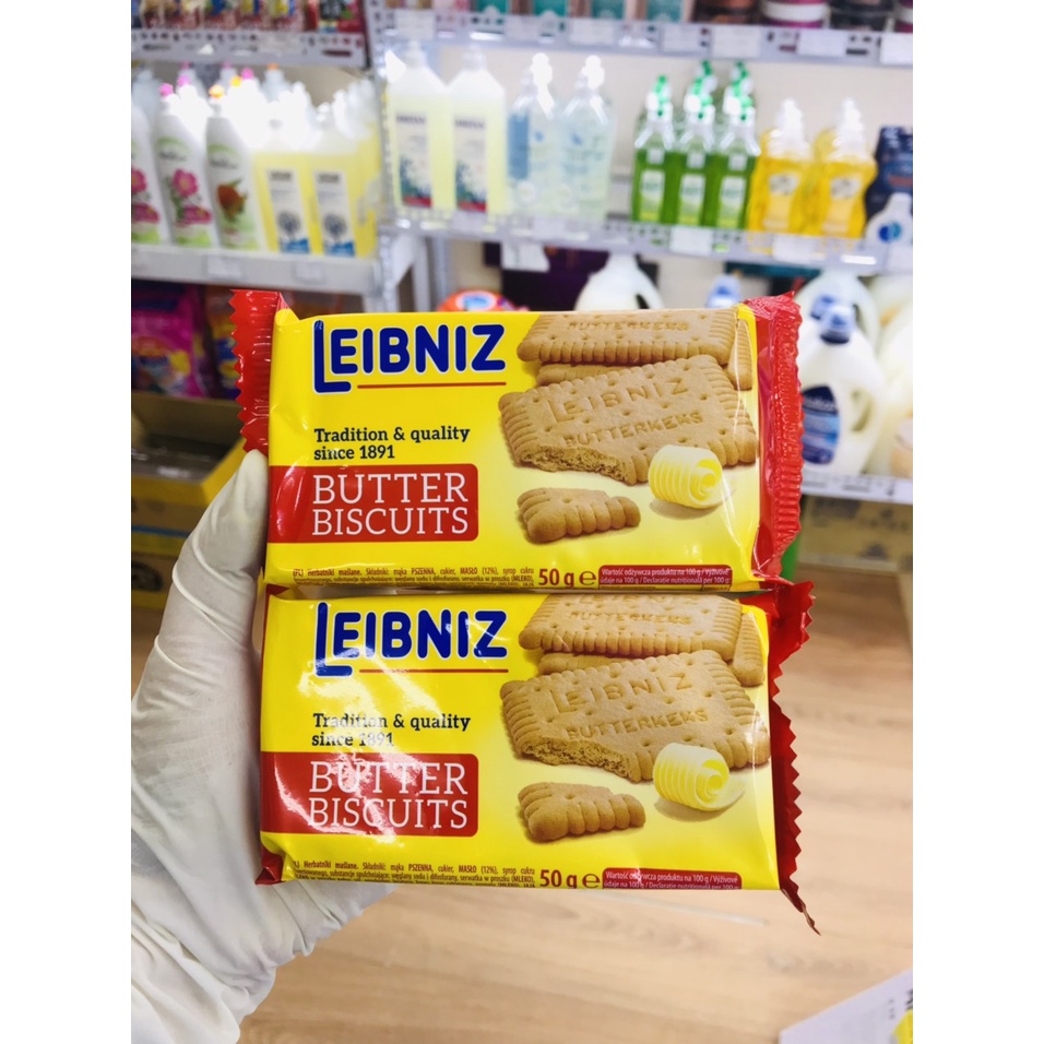 Bánh quy bơ ít đường Leibniz Đức gói 200g bơ tự nhiên và dầu hướng dương - Mẫu mới