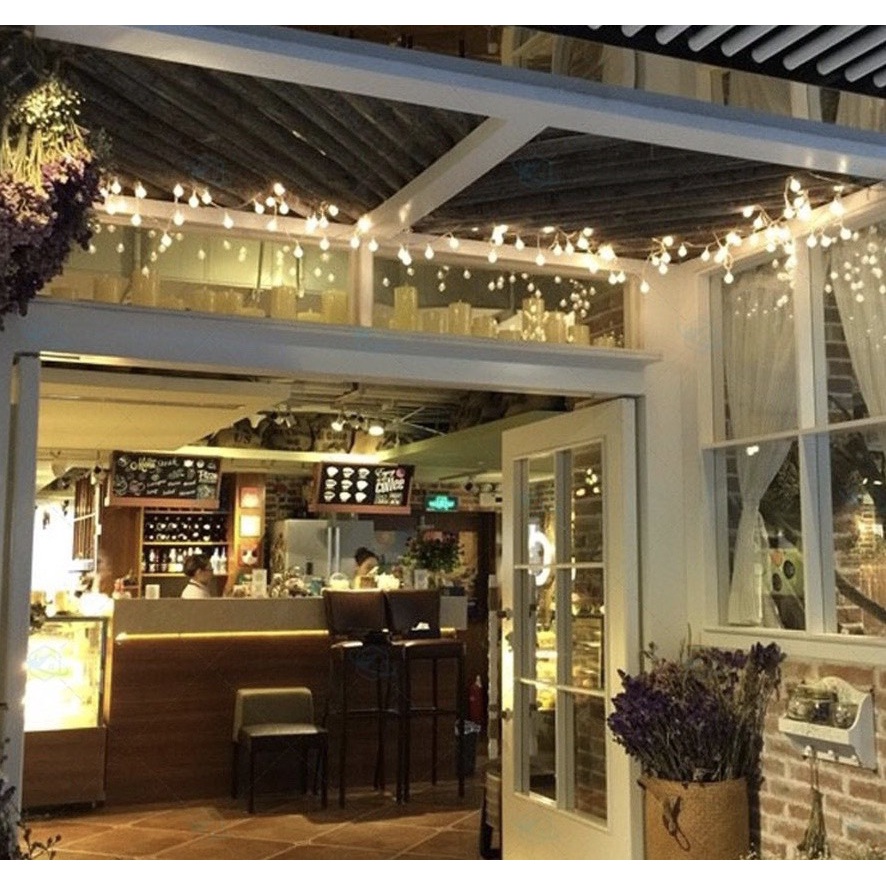 Dây Đèn Trang Trí 36 Bóng Tròn Sáng Vàng Dây 9m Dùng Trang Trí Noel, Quán Cafe, Tiệc, Lễ Tết ...