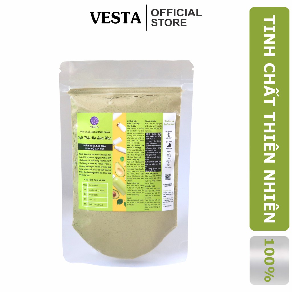 Bột Trái Bơ Sữa Non Nguyên Chất Vesta 100g