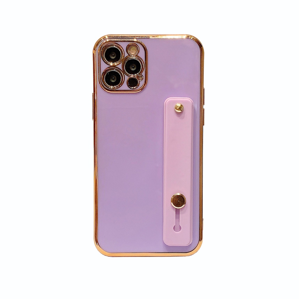 Ốp Điện Thoại TPU Mạ Màu Kèm Giá Đỡ Cho iPhone 13 12 11 pro max