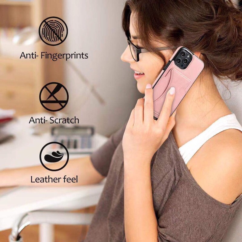 Ốp lưng ví da cài thẻ MIRUYI iPhone 7 8 PLUS XS 11 12 13 PRO / MAX - ngăn để thẻ -  để ảnh - để tiền