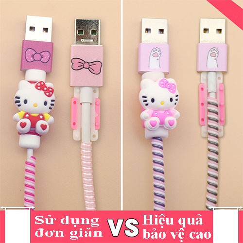 Nút Gắn Bảo Vệ Cáp Sạc Tai nghe Hình Thú Dễ Thương