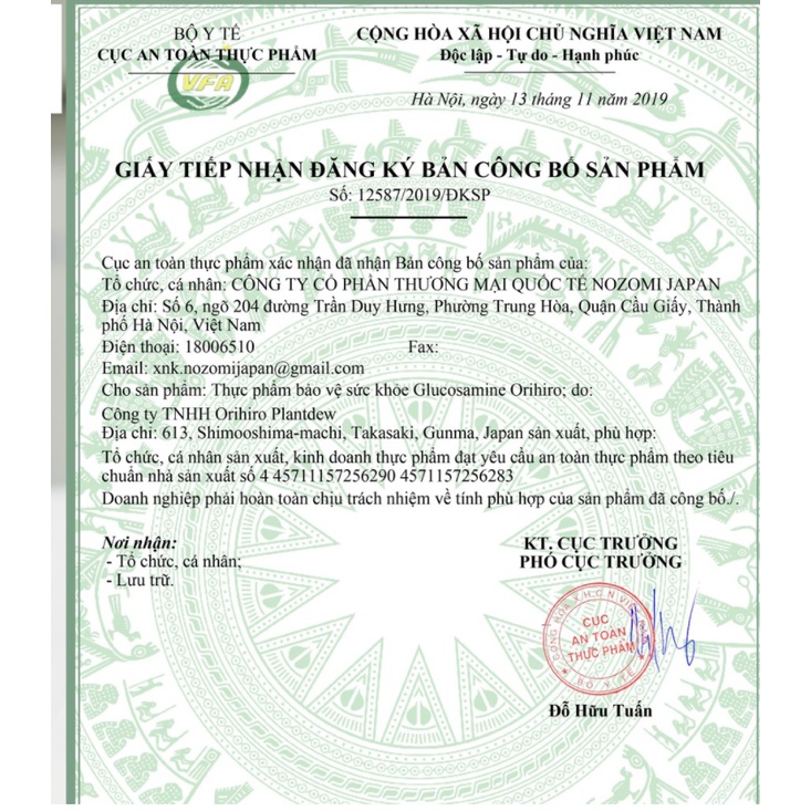 Viên uống bổ xương khớp Glucosamin Nhật Bản 950v