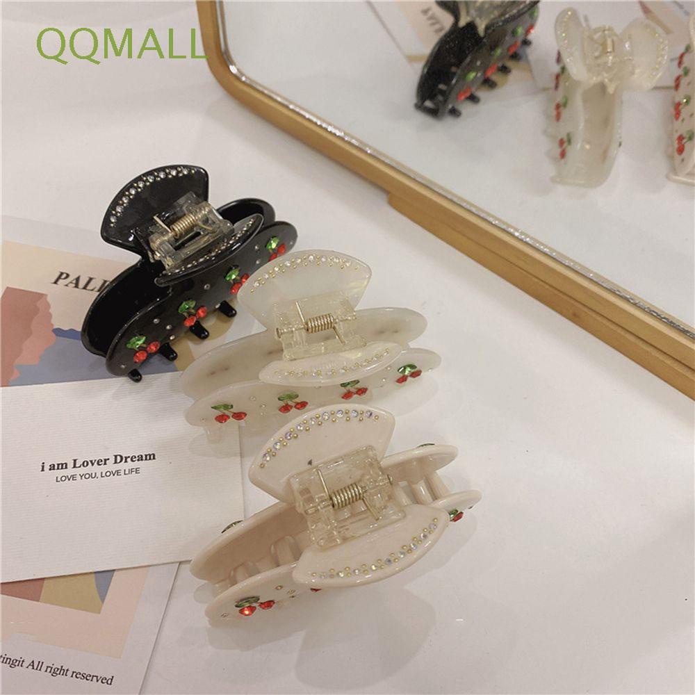 Kẹp Tóc Càng Cua Đính Đá Kim Cương Màu Trắng / Đen Phong Cách Hàn Quốc Thanh Lịch