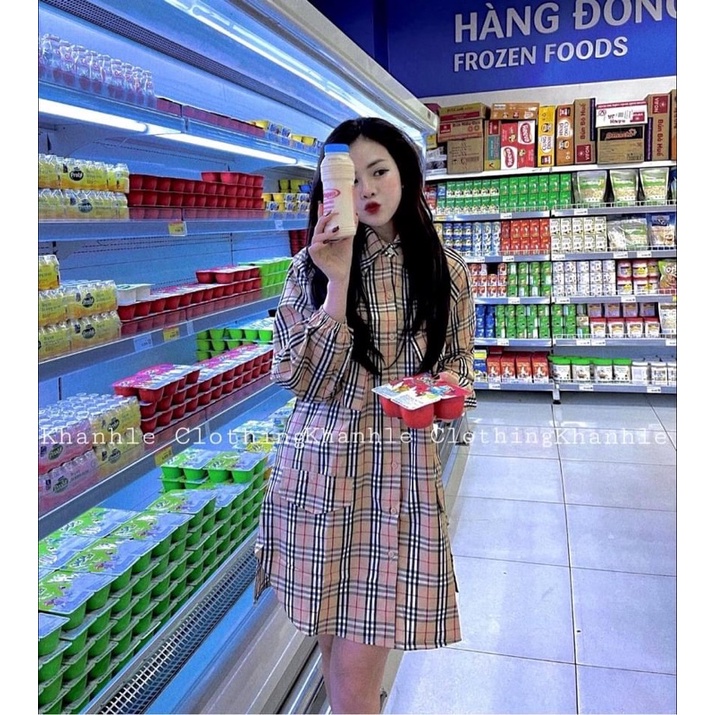 Váy sơ mi kẻ Bbr