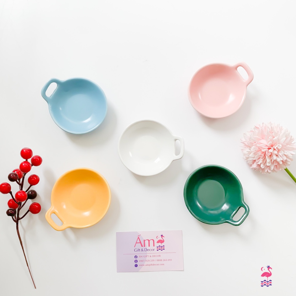 Bát Sứ Ăn Dặm Có Quai Hình Chảo Ấm Baby Chịu Nhiệt Độ Cao 75ml An Toàn Cho Bé Màu Sắc Bắt Mắt Ấm Gift Decor
