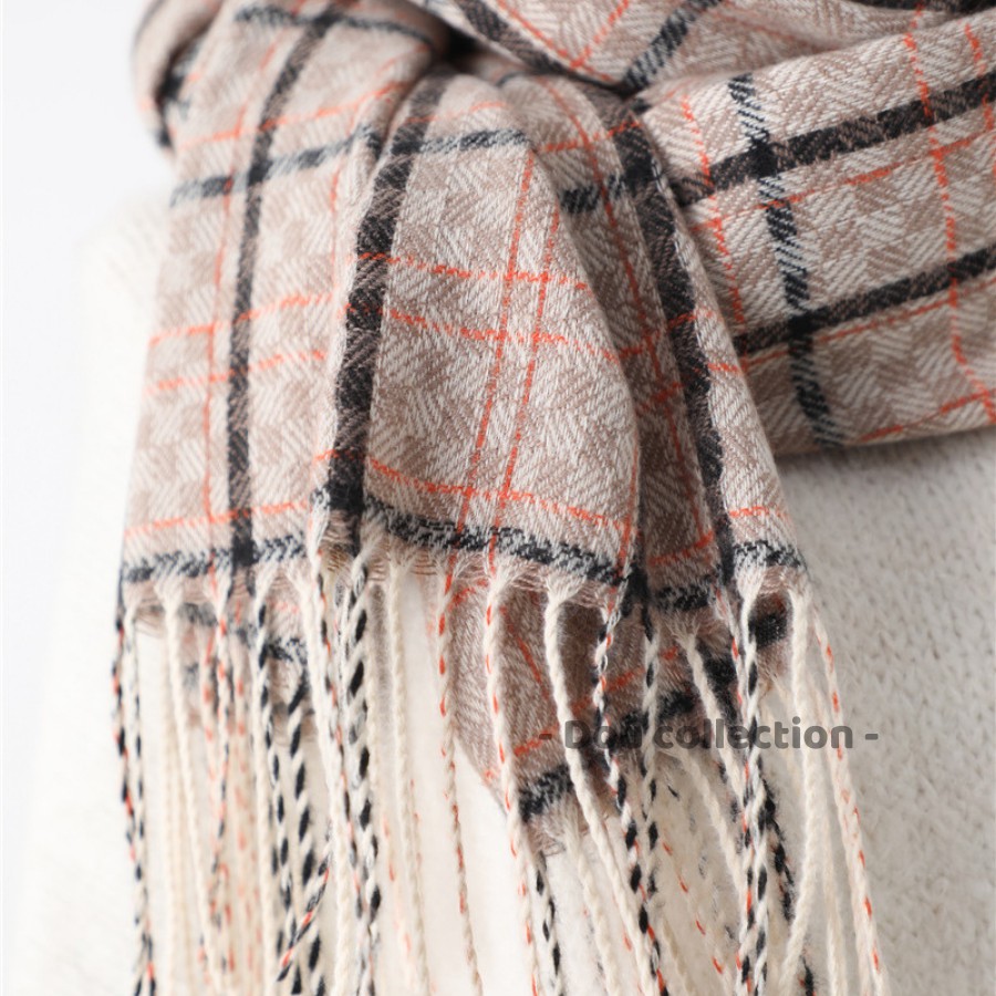 [Nowship2h] Khăn Choàng Cổ Len (Khăn Cashmere Dày) Cao Cấp Giữ Ấm Mùa Đông Họa Tiết Kẻ - 65x200cm - PJN.ARC - Mã LN008