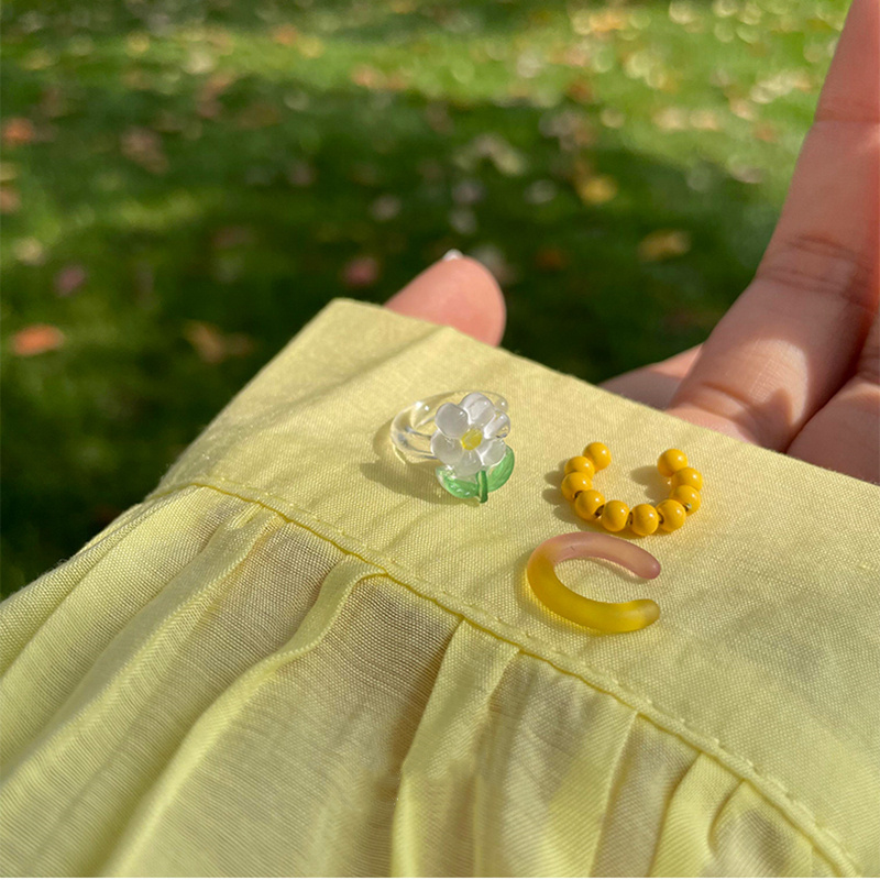 Set 3 khuyên tai Ahellogirl hình bông hoa nhiều màu sắc thời trang