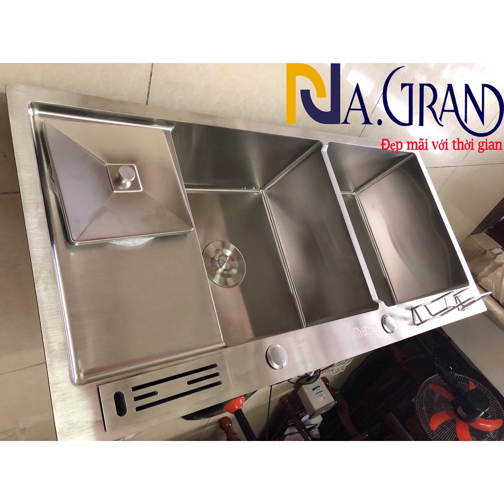 [CHẬU ĐÚC] Chậu Rửa Chén Bát INOX SUS 304 N3 10048 NA.GRAND và Bộ Xả Chậu