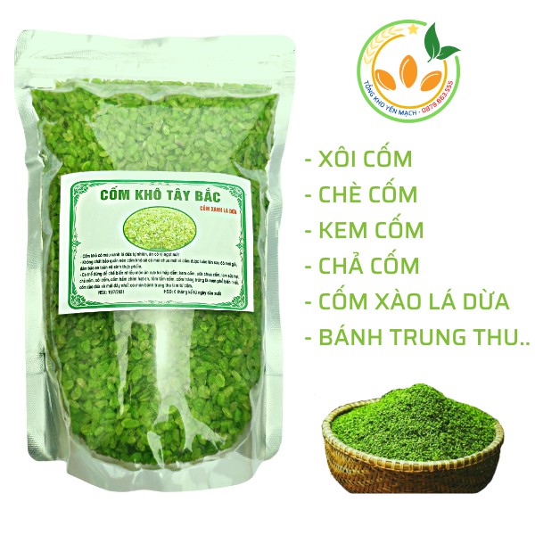 Cốm Khô Tây Bắc, Cốm Xanh Lá Dứa KHÔNG CHẤT BẢO QUẢN dùng làm xôi cốm, chả cốm và kem cốm cực ngon