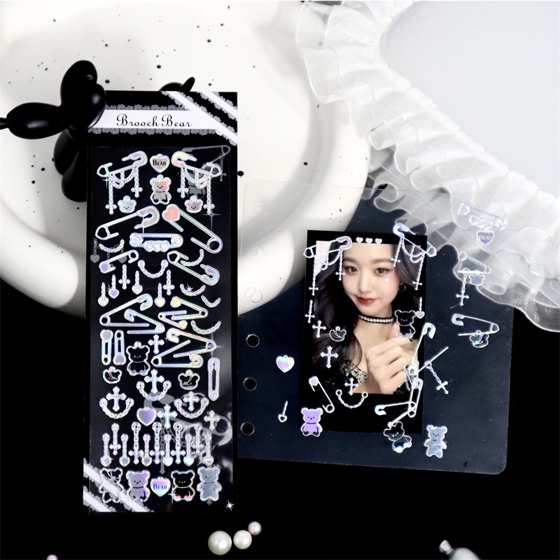 Miếng dán hình bông tuyết màu bạc galaxy dễ thương