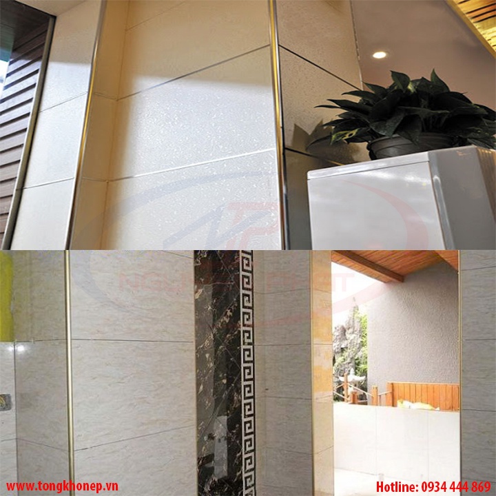 Nẹp nhôm ốp góc, nẹp bo góc gạch dày 12ly