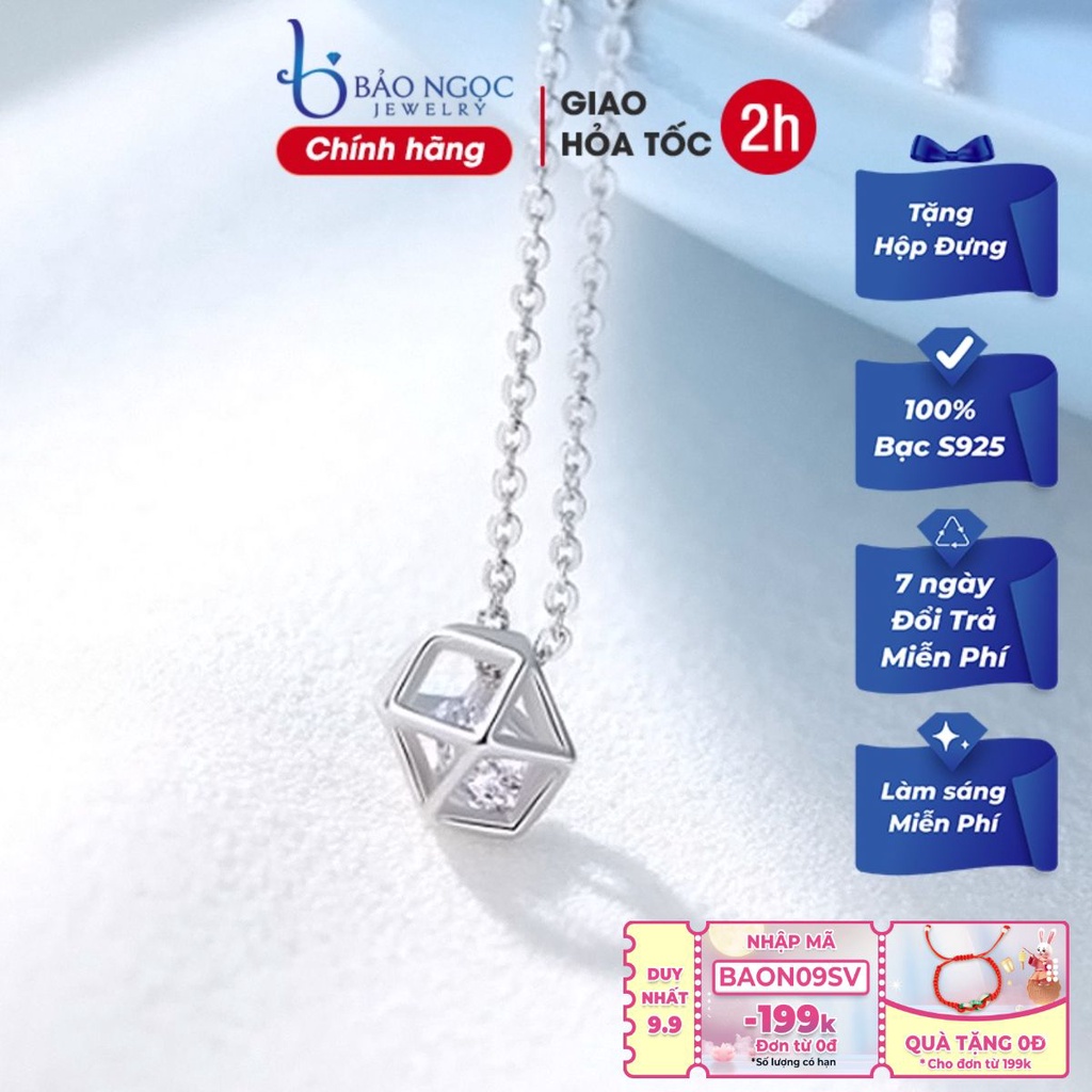 Dây Chuyền Bạc Nữ Đính Đá Cá Tính Bằng Bạc Thật S925 Cao Cấp - DB2473 - Bảo Ngọc Jewelry