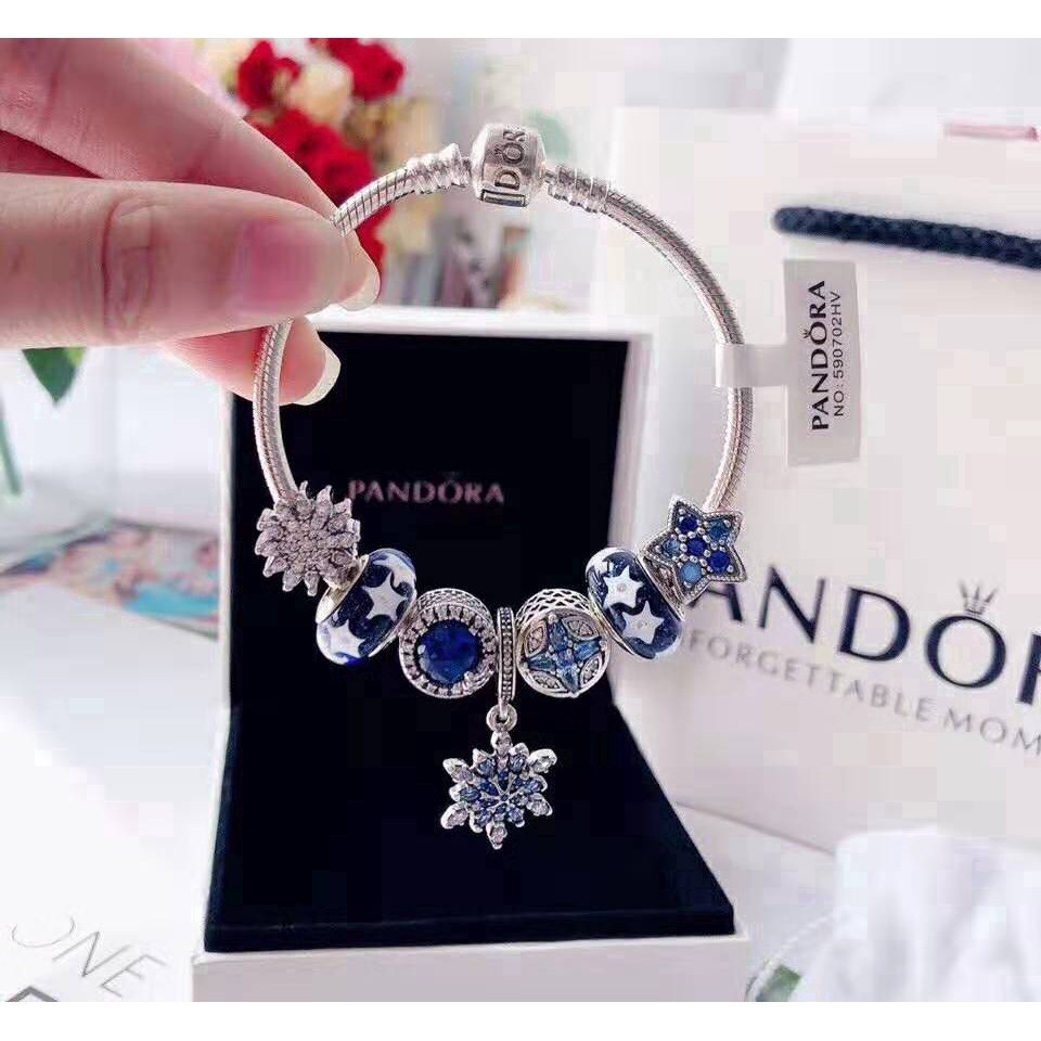 Vòng tay Pandora 18 màu bạc 925 đính đá Zircon gợn sóng đặc biệt cho nữ 597704Cz. Pandora bộ vòng tay đính đá pandora thời trang AAs031 66