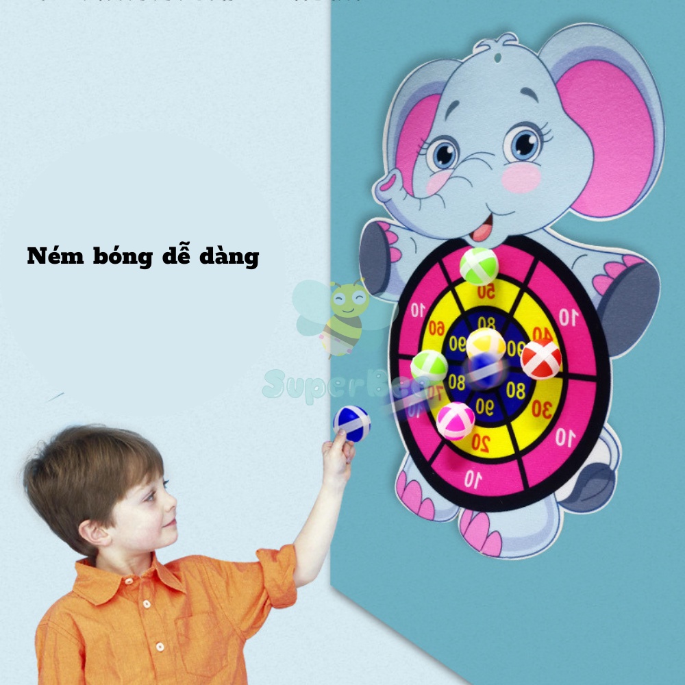 Trò Chơi Phi Tiêu Ném Bóng, Ném Bóng Phi Tiêu Treo Tường Hình Con Vật, Chơi Trong Nhà, Giải Trí An Toàn Cho Trẻ