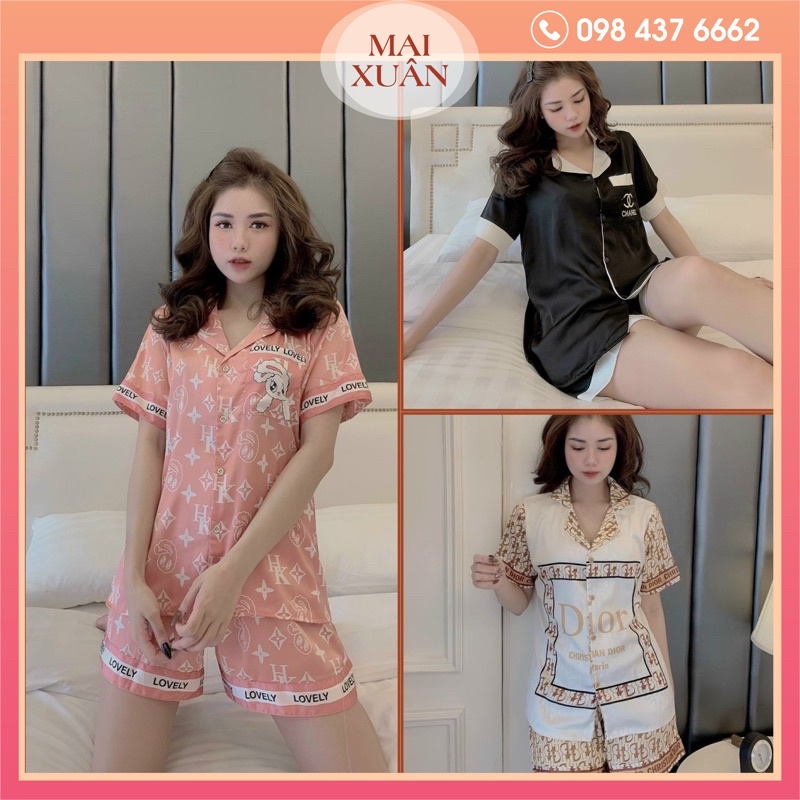 Đồ bộ lụa đùi,bộ pijama chất lụa Latin mềm mịn, mát mượt,không nhăn-Kho Sỉ Mai Xuân
