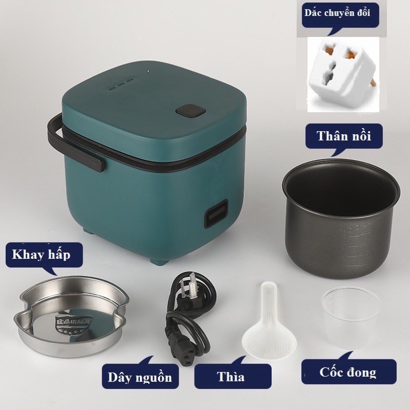 Nồi Cơm Điện Đa Năng Mini JIASHI 1.2L Nấu Cháo, Hầm xương, Nồi Hấp, Hàng Nội Địa Trung Cao Cấp, Tiện Ích  Siêu Tiện Lợi