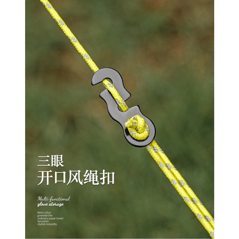 Khóa Dây Dù Bằng Hợp Kim Nhôm Ba Mắt Mở Dùng Đi Cắm Trại