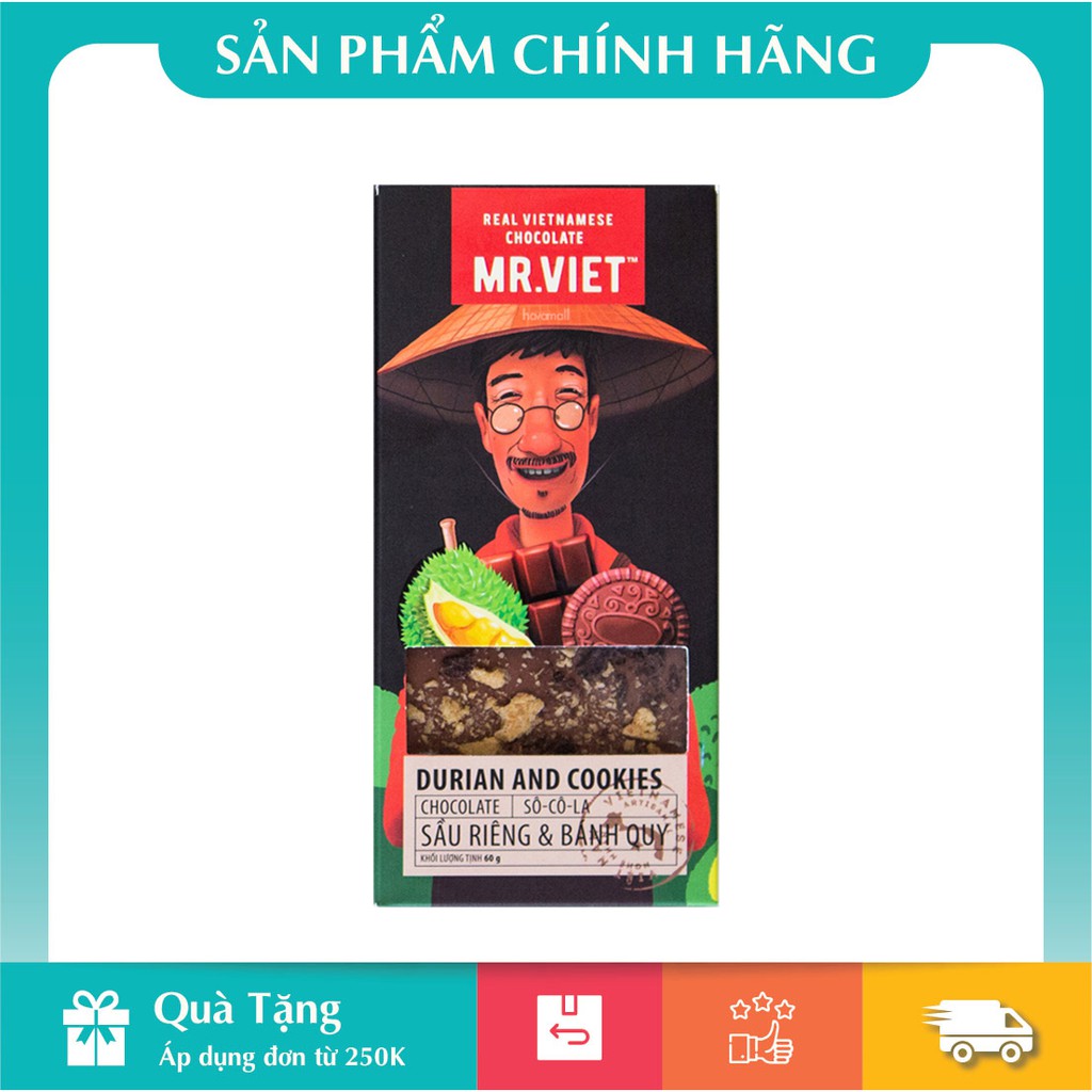 Socola Mr.Việt Sầu Riêng & Bánh Quy 60g