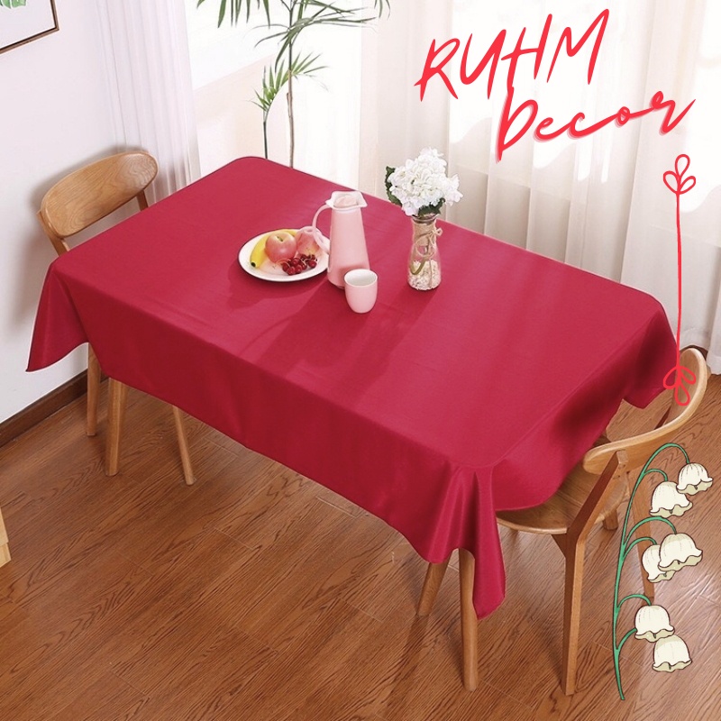 Khăn trải bàn giáng sinh, bàn tiệc hình bàn chữ nhật và tròn đủ kích thước - Đỏ bordeau KB-Y02