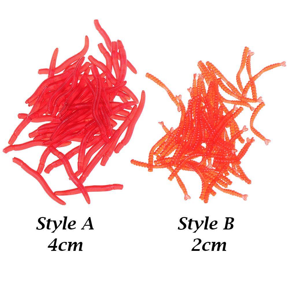 Bộ 50 / 200 Mồi Giun Giả Câu Cá 2cm / 4cm