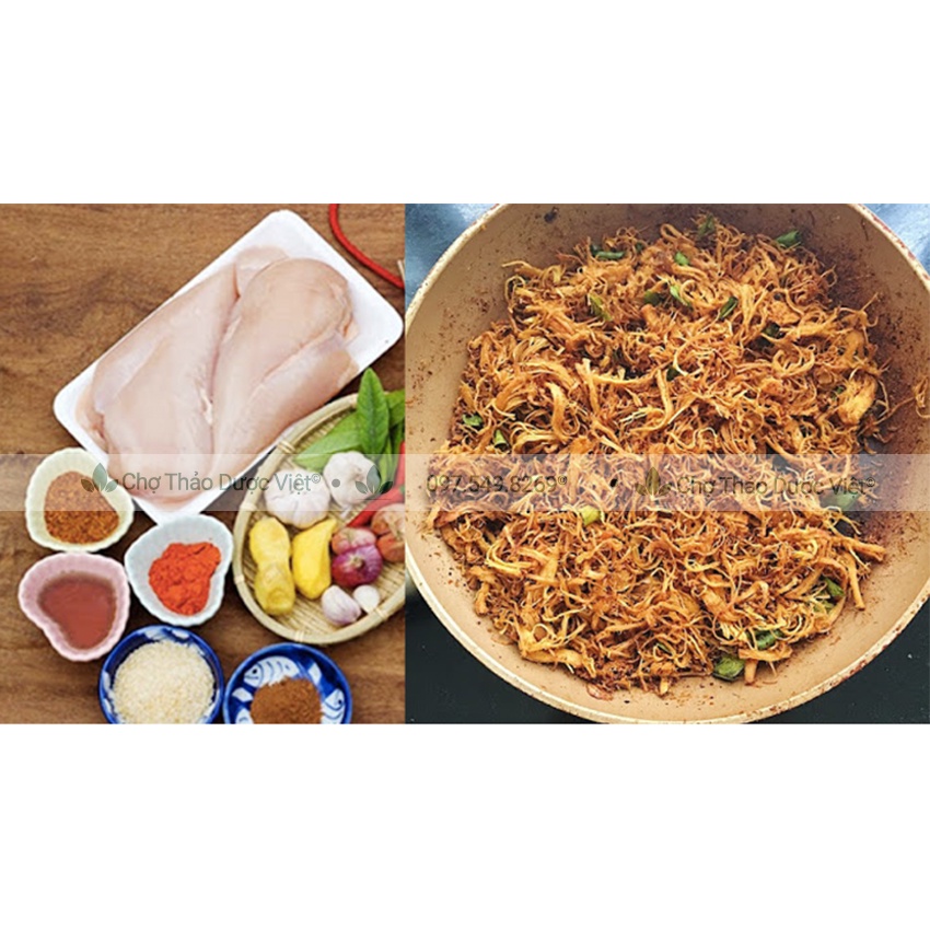 Khô gà lá chanh xé cay 300g ( Gà khô ăn vặt thơm ngon) - Chợ Thảo Dược Việt
