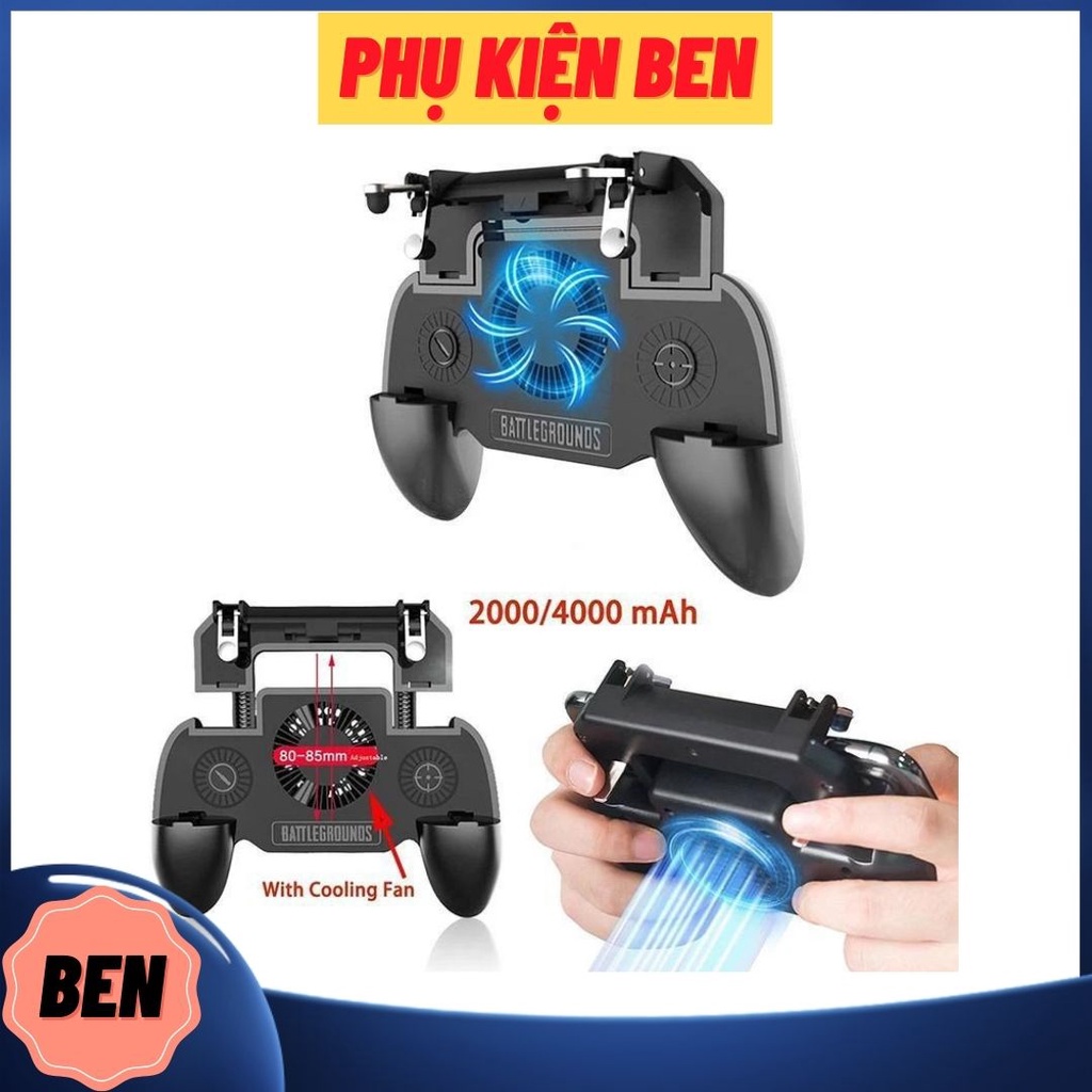 Tay Cầm Chơi Game 2000MAh SR Kiêm Sạc Và Quạt tản nhiệt chơi Game PUBG,Liên Quân,...- PHỤ KIỆN BEN