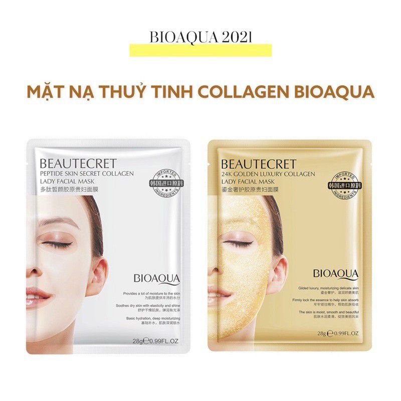 Mặt Nạ Thạch Collagen Trong Suốt Cao Cấp Dưỡng Trắng Da BIOAQUA Dưỡng Ẩm Ngăn Lão Hóa Da