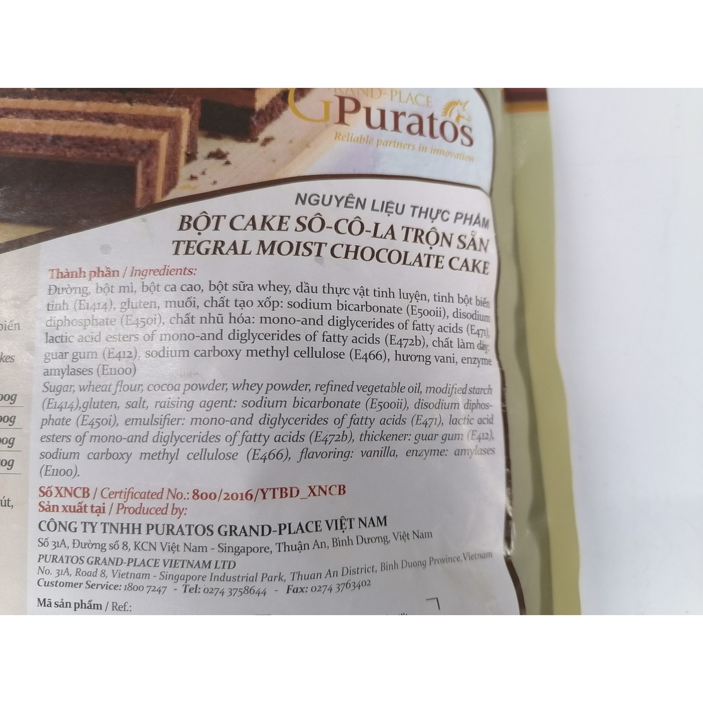 [Túi 1Kg – CHOCOLATE] BỘT TRỘN SẴN LÀM BÁNH [VN] PURATOS Tegral Moist Chocolate Cake (prt-hk5)