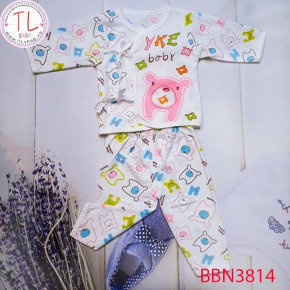 Thời trang trẻ em - Bộ áo quần dài cho bé hình gấu cột dây - Quần áo bé trai - Bộ bé trai - Quần áo bé gái - Bộ bé gái