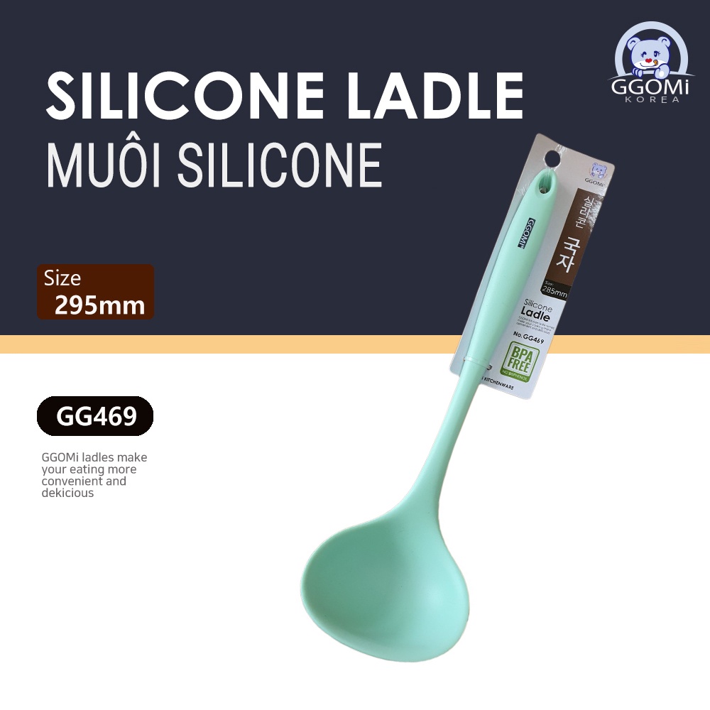[HÀNG CHÍNH HÃNG]Bộ dụng cụ nấu ăn bằng silicone an toàn sức khỏe, 4 màu sắc sặc sỡ dài 33cm GGOMi Hàn Quốc GGSL
