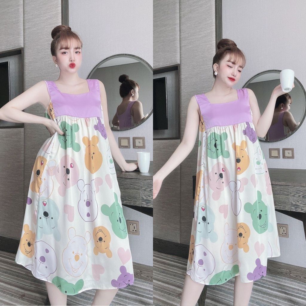 Váy ngủ sexy BIGSIZE MIKY Đầm ngủ sexy lụa LATIN Chất Siêu Mát Dáng Siêu Xinh &lt;70kg