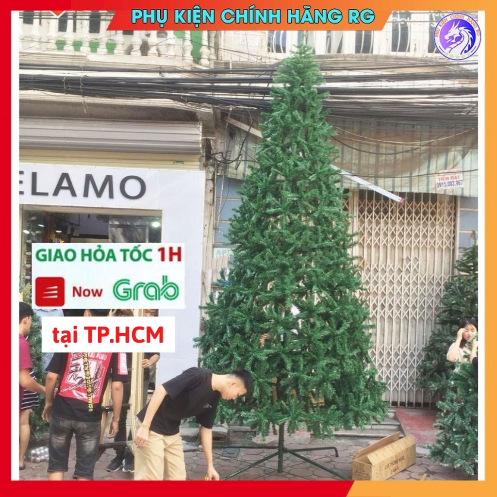 Cây thông noel 3m6 chân sắt dày lá hàng Việt Nam tặng kèm ngôi sao đỉnh và 10 dây kim tuyến cực đẹp
