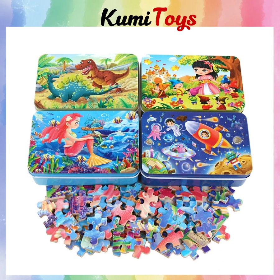 Đồ chơi xếp hình 60 và 120 miếng bằng gỗ loại đẹp cho bé phát triển tư duy Kumi toys
