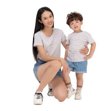 Áo thun nữ YODY kẻ sọc ngang cotton thêu chữ chất lượng cao - TSN4392