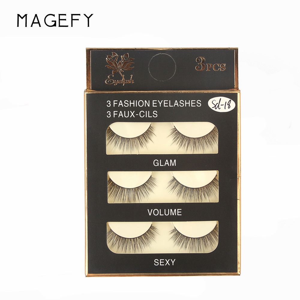 Bộ lông mi Chồn 3D MAGEFY 3 cặp