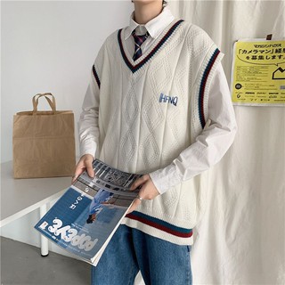 Áo len gile có vân unisex [hàng order]