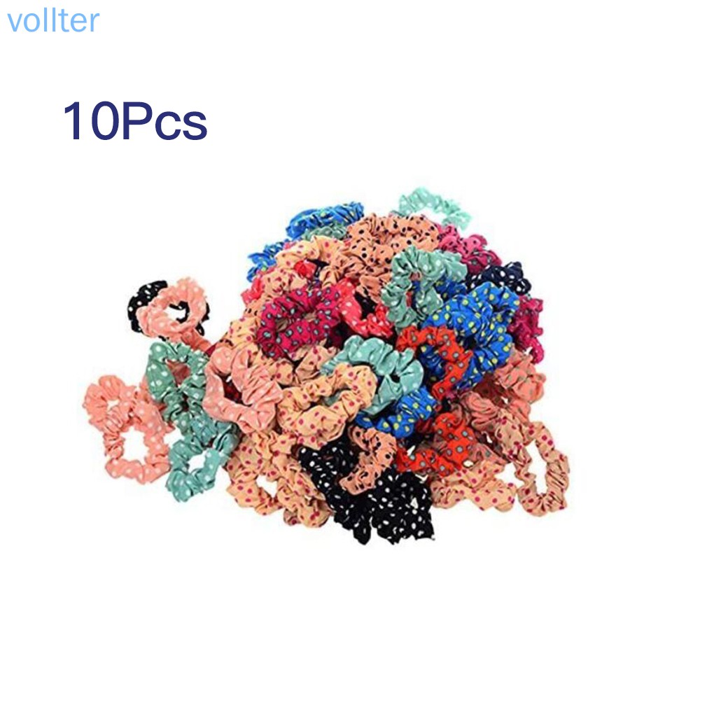 Bộ 10 dây buộc tóc co giãn nhiều màu sắc tùy chọn thời trang xinh xắn cho nữ