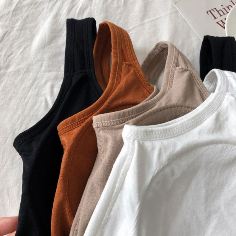 Áo Hai Dây Dệt Kim Cổ Chữ V Có Đệm Ngực Cho Nữ