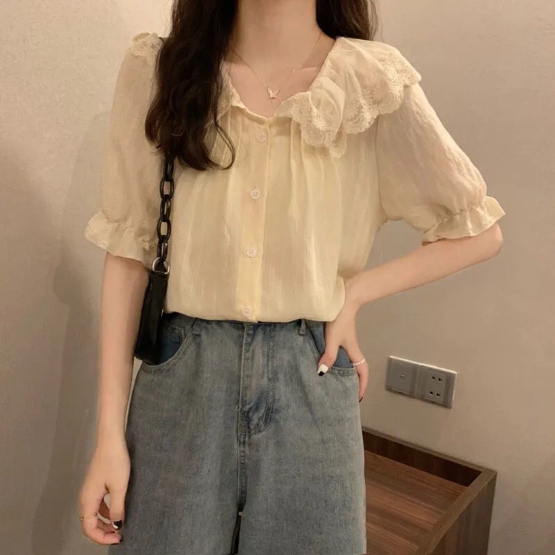 Áo kiểu sơmi nữ phong cách hàn quốc đẹp mẫu mới mã ZELE107