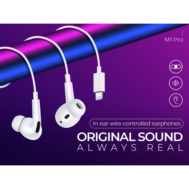 ⚡Mẫu Mới⚡Tai Nghe IP1213Promax Âm Thanh Hay M1 Pro Chính Hãng Dây Có Mic Đàm Thoại cho tất cả các dòng điện thoại