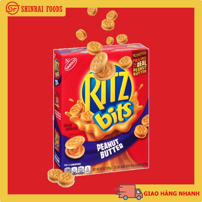 Bánh Ritz Bits bơ đậu phộng Mỹ 249g